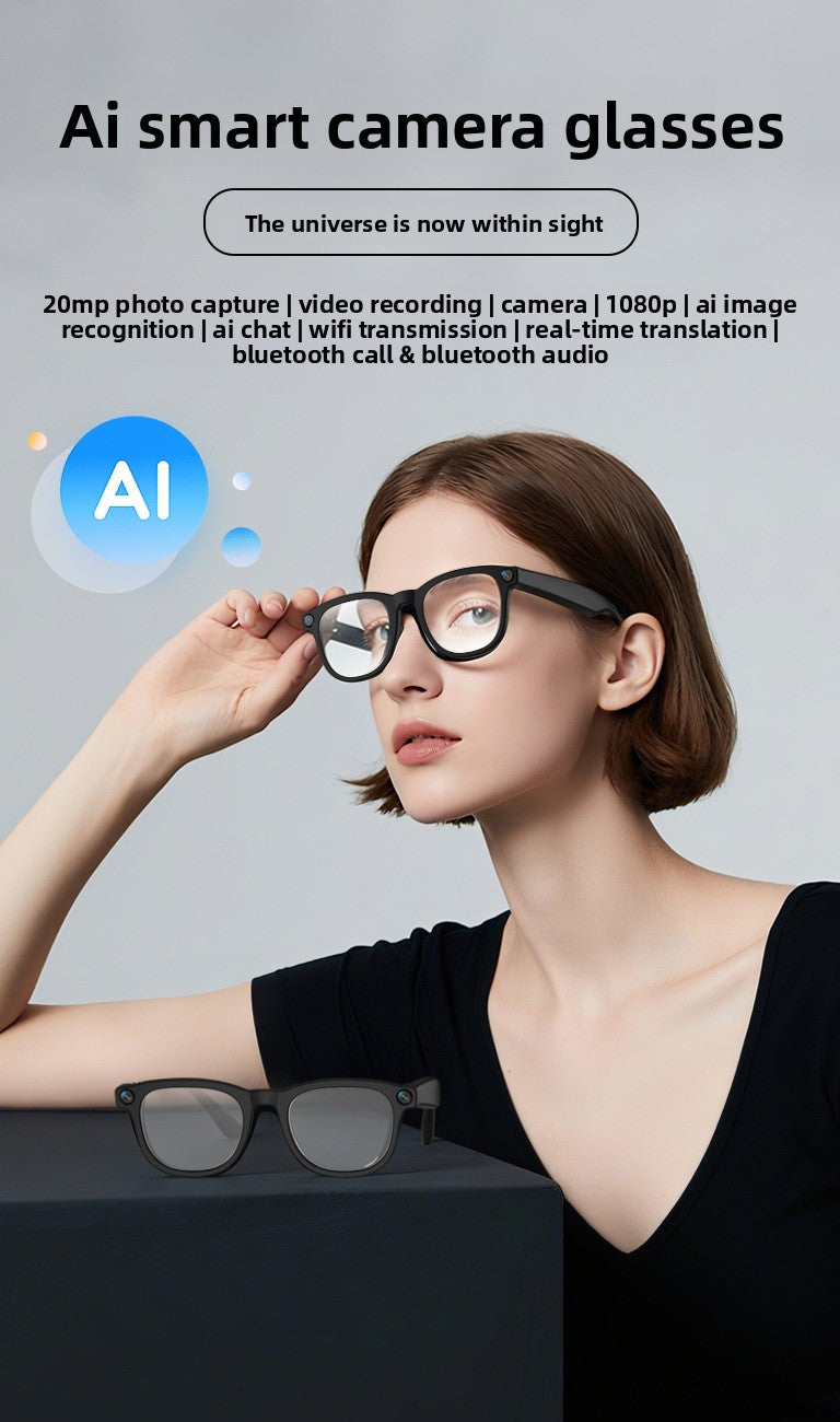 AI Smart Glasses G2 Anti-Shake Camera - Hands-free photo capture