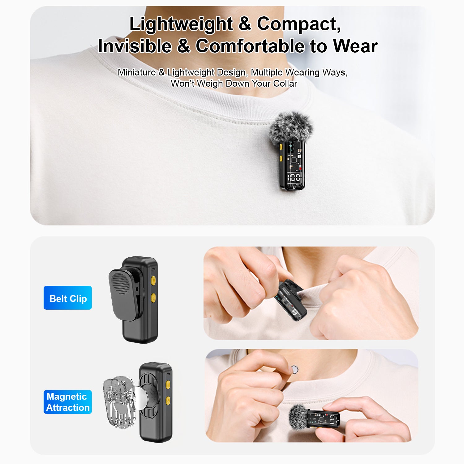 Wireless Lavalier Microphone SE66 - Live streaming phone setup