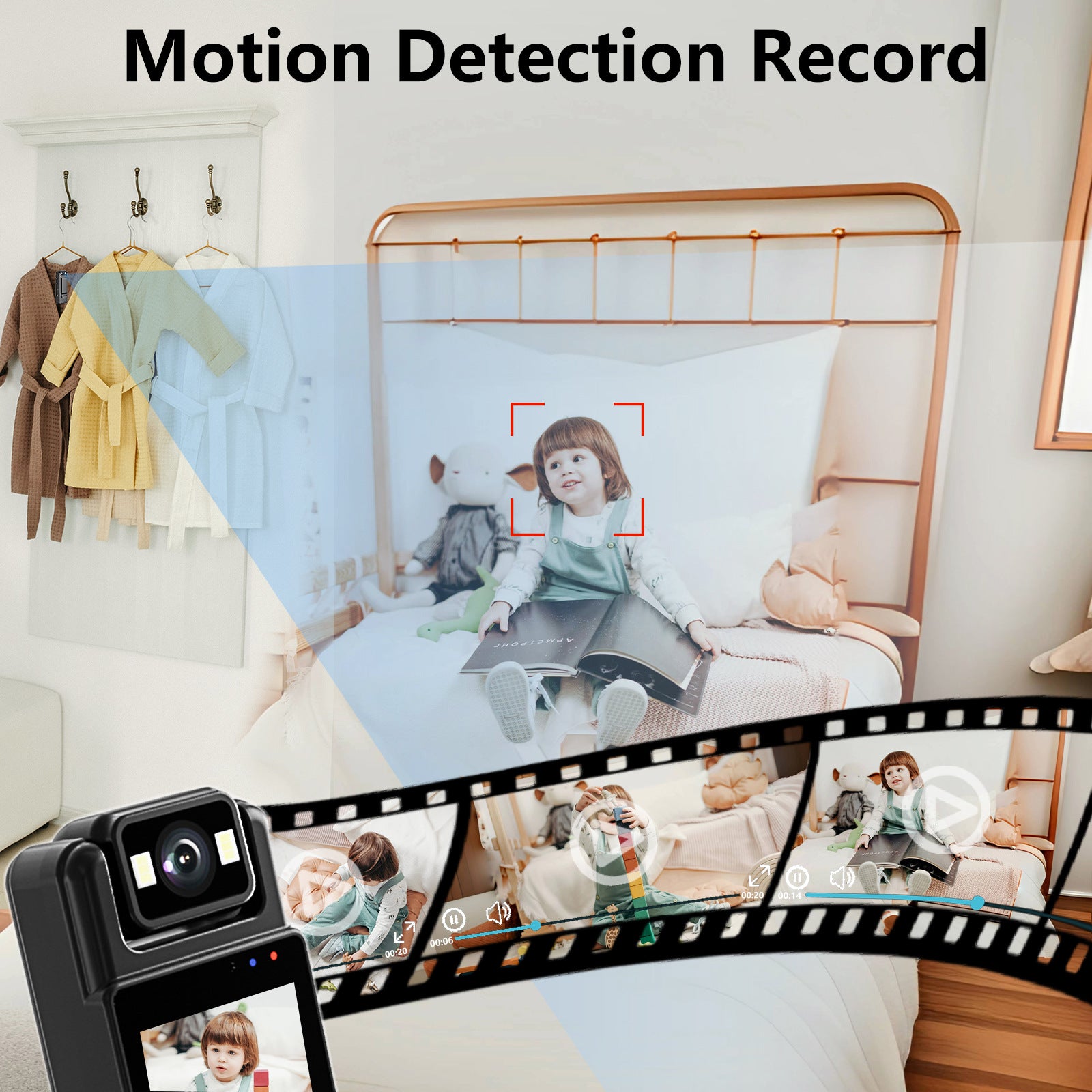 4K Portable Digital Camcorder - Size comparison with phone