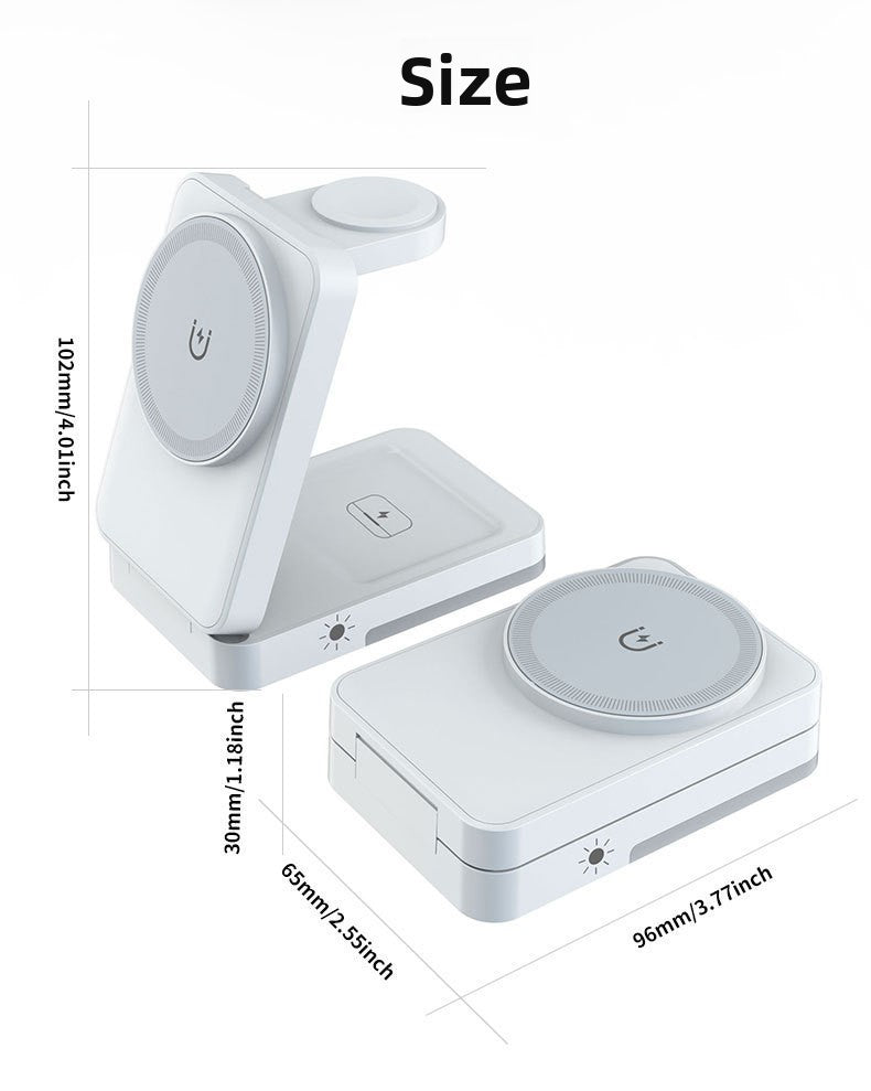 Magnetic Foldable 3-in-1 Wireless Charger - Qi certification mark