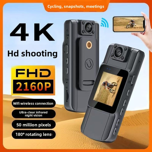 4K Waterproof Night Vision Action Camera - Front view underwater housing