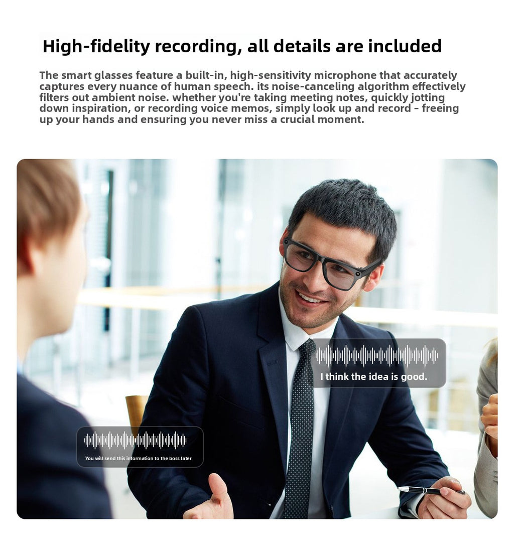 AI Smart Glasses M65 Photochromic - Face wearing side view
