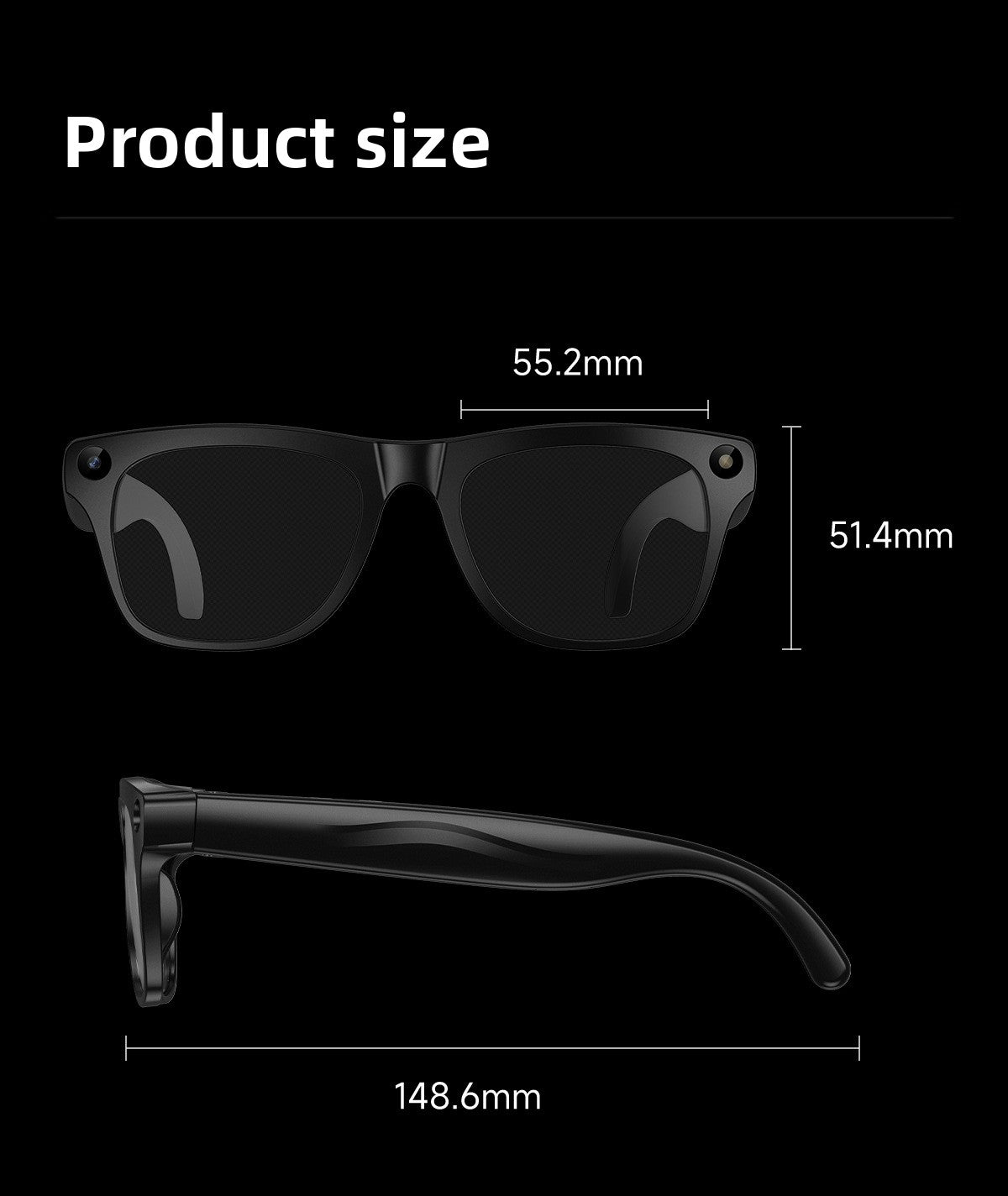AI Smart Glasses M65 Photochromic - Temple speaker detail