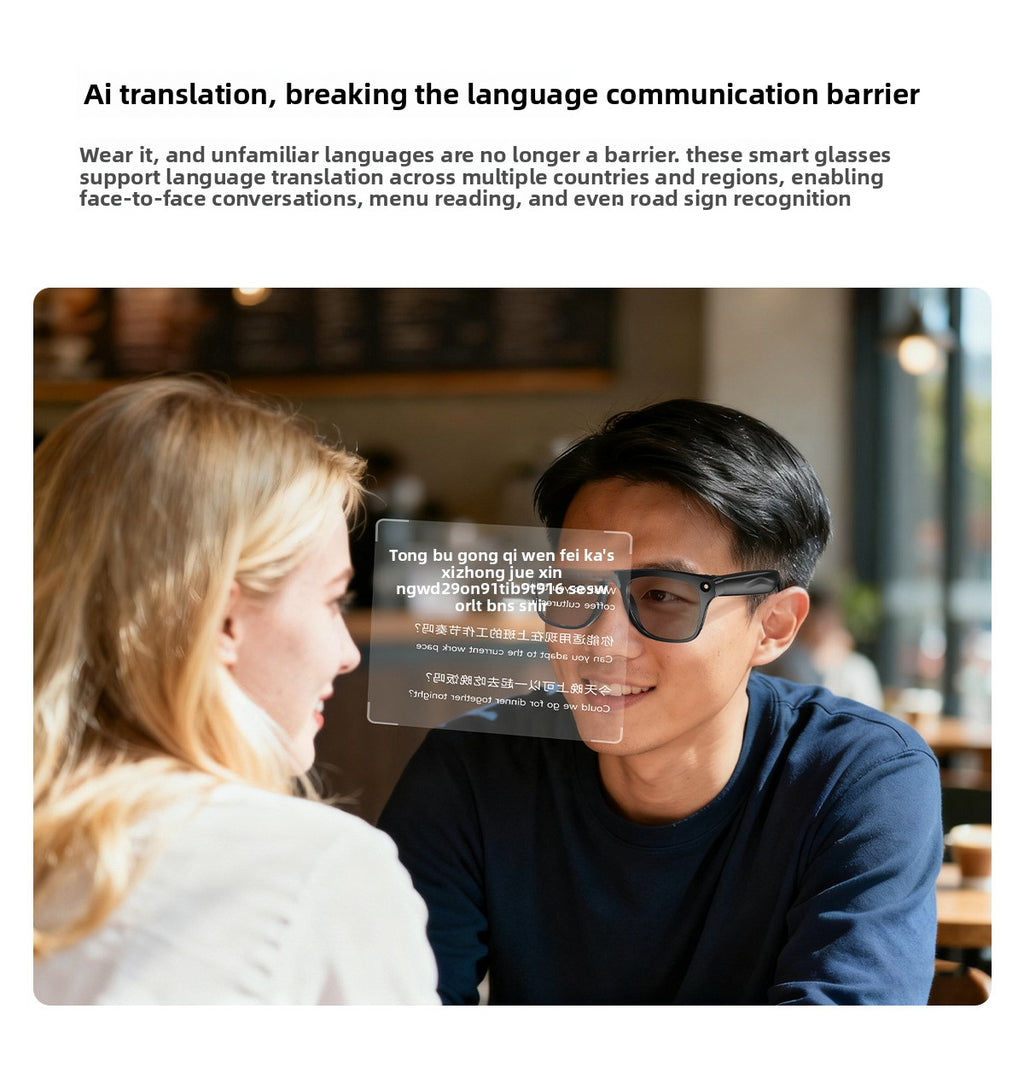 AI Smart Glasses M65 Photochromic - Face wearing front view