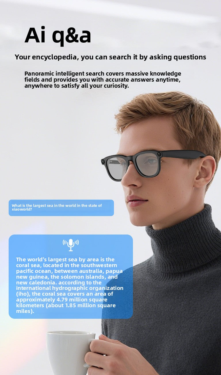 AI Smart Glasses G2 Anti-Shake Camera - Charging case included