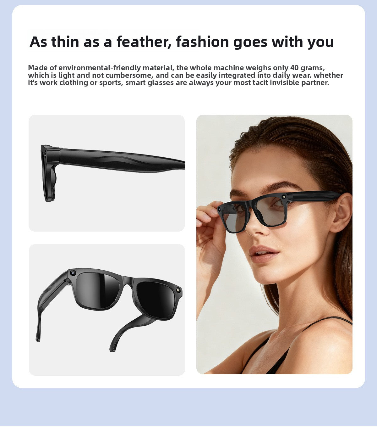 AI Smart Glasses M65 Photochromic - Touch control zones