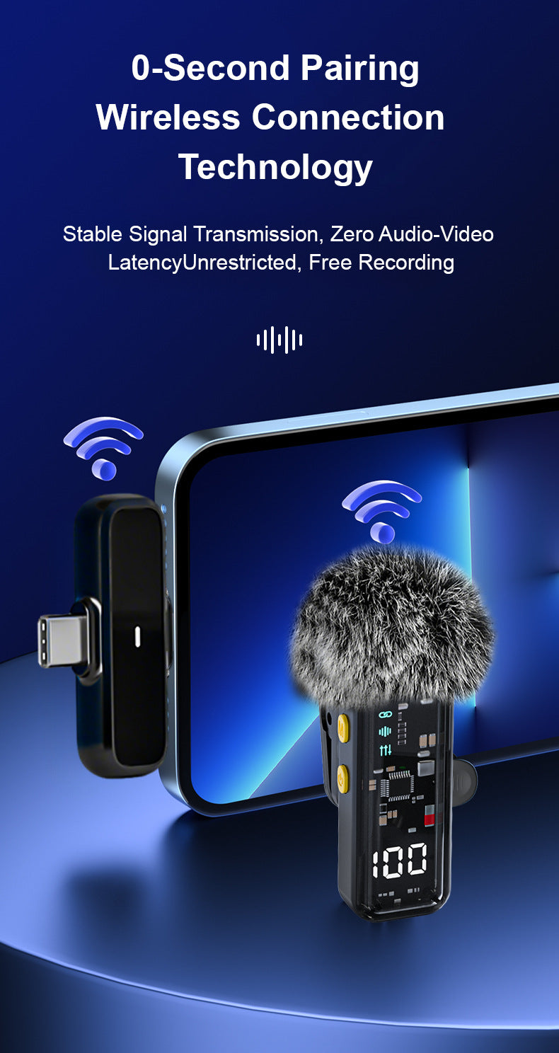 Wireless Lavalier Microphone SE66 - Vlog selfie stick mount