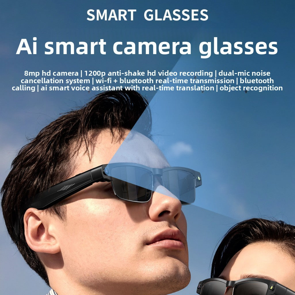 Bluetooth Eyewear Camera AI Translation - Front metal frame design