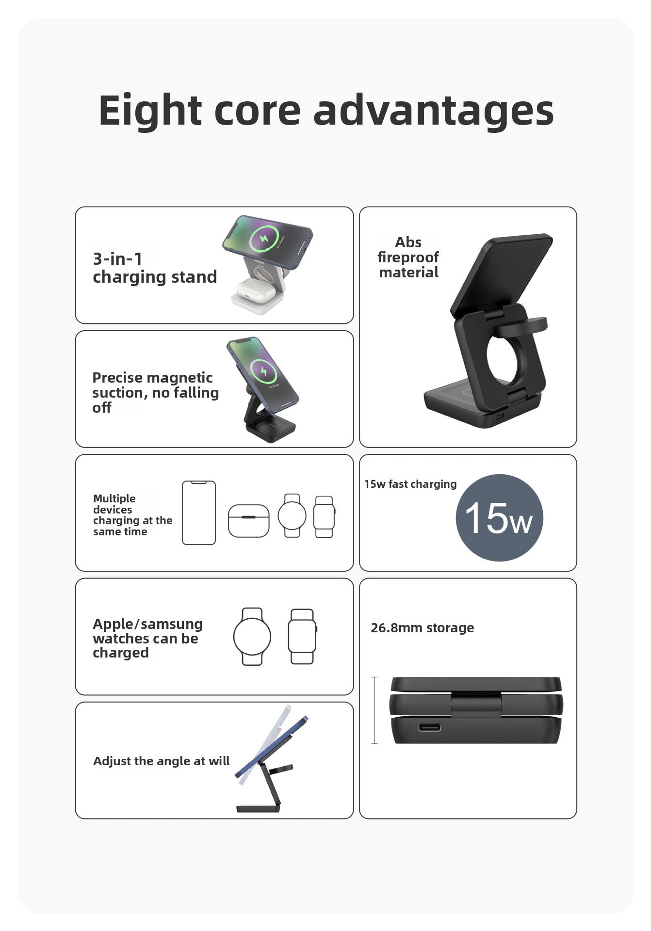 Magnetic Foldable 3-in-1 Wireless Charger - Weight spec on scale