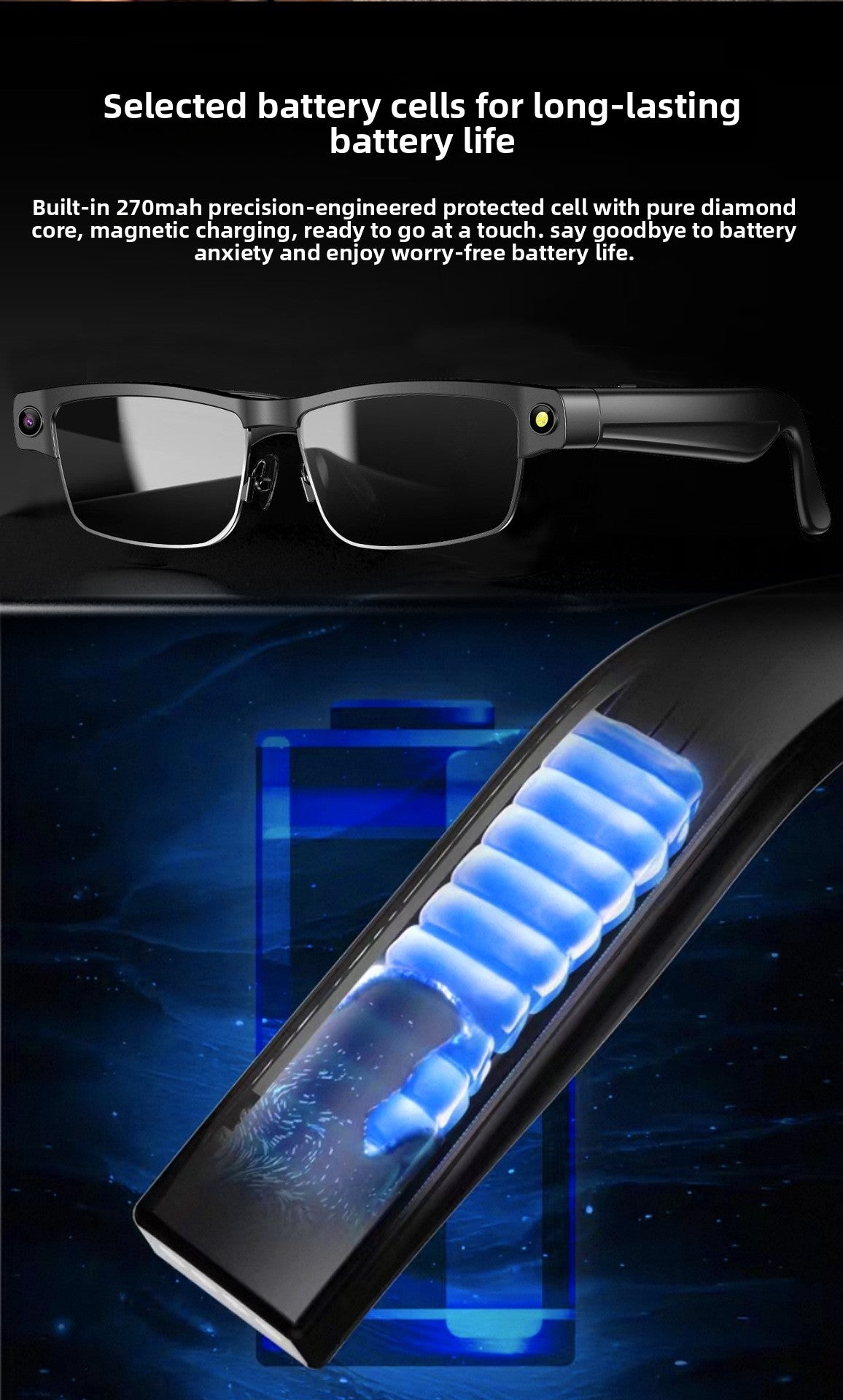 Bluetooth Eyewear Camera AI Translation - App connected screen