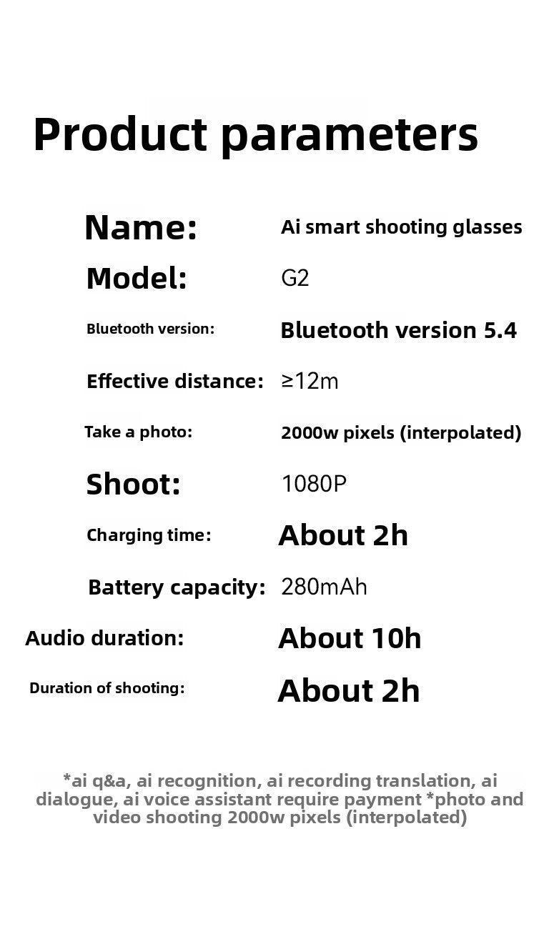 AI Smart Glasses G2 Anti-Shake Camera - SD card storage slot