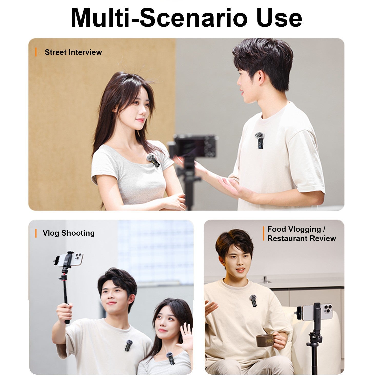 Wireless Lavalier Microphone SE66 - Dual interface USB-C Lightning