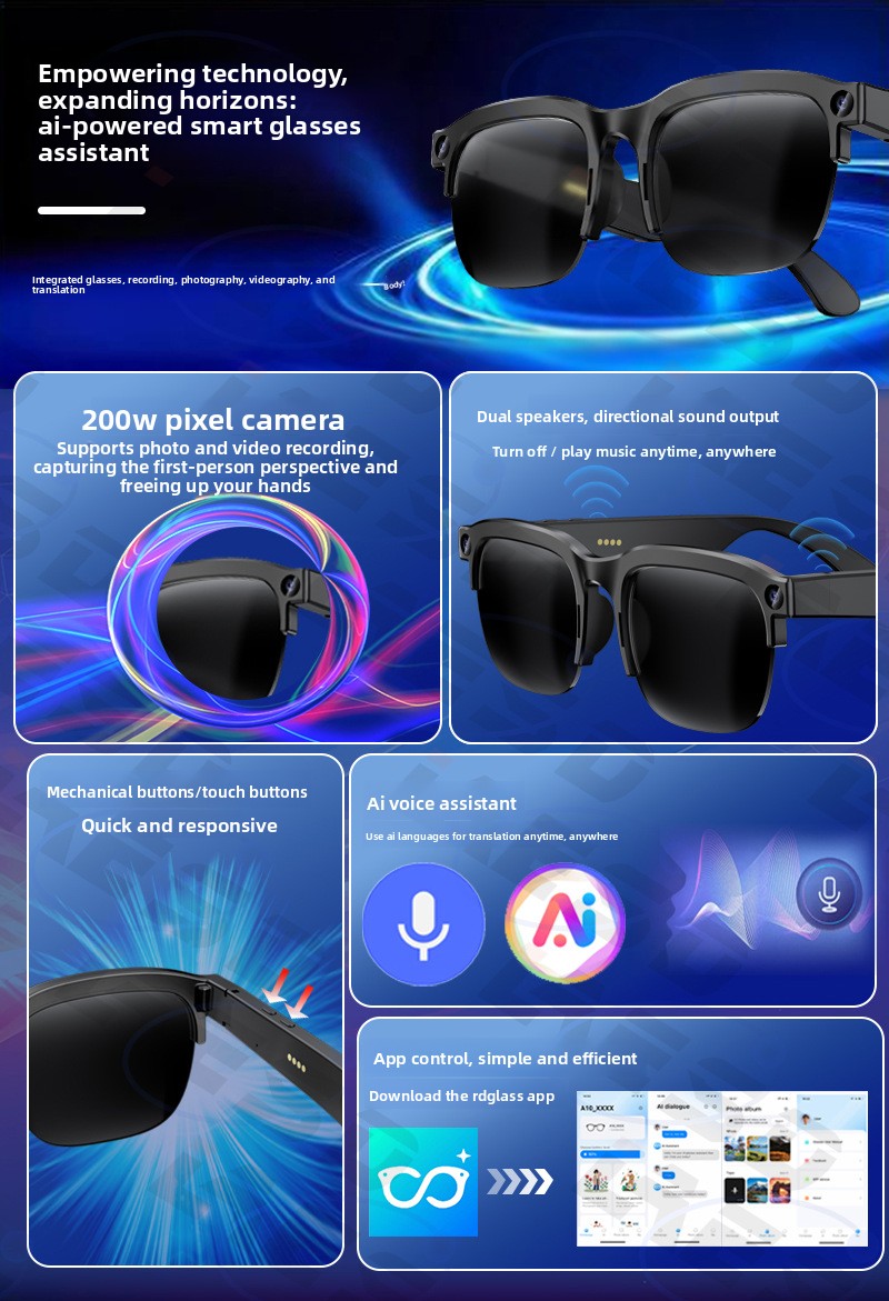 AI Smart Glasses 4K Camera Bluetooth 5.3 - Business meeting wearing