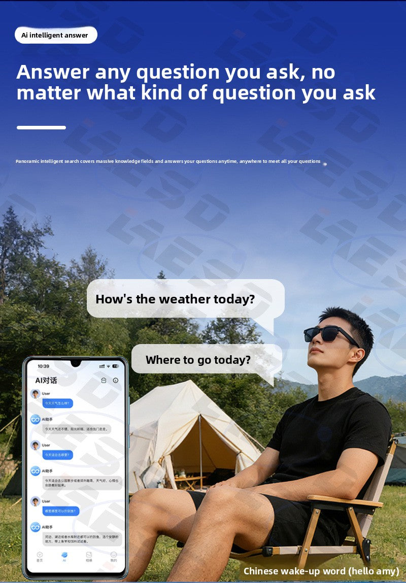 AI Smart Glasses 4K Camera Bluetooth 5.3 - AI translation screen
